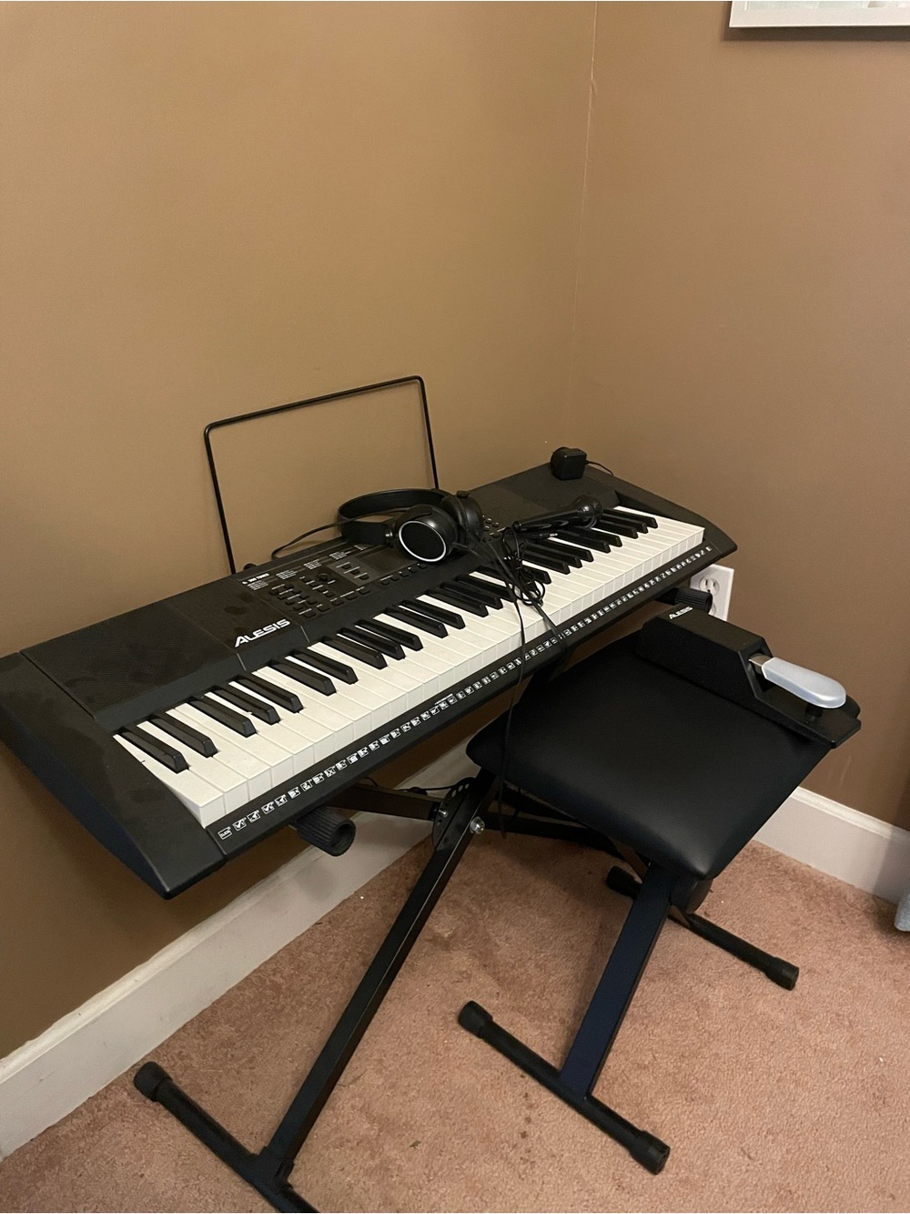 Alesis 61-Key Electronic Keyboard in Black and White